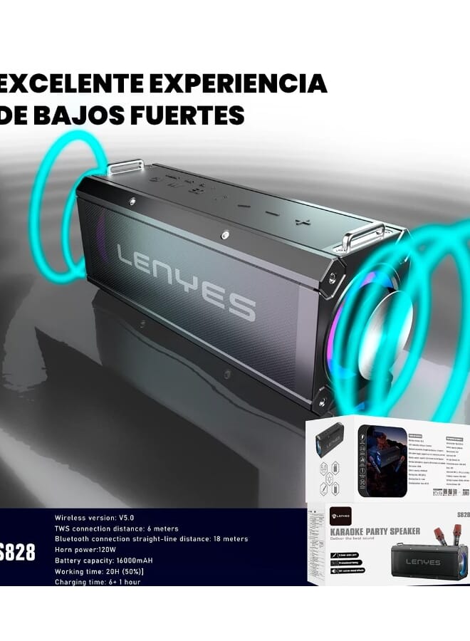 Lenyes Karaoke Party Speaker With 2 Microphone - Image 3