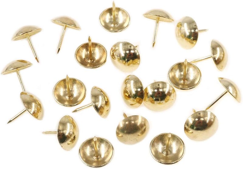 Keadic 200Pcs 3/4" (19mm) Antique Upholstery Tacks Furniture Nails Pins Assortment Kit for Upholstered Furniture Cork Board or DIY Projects - Gold - Image 5