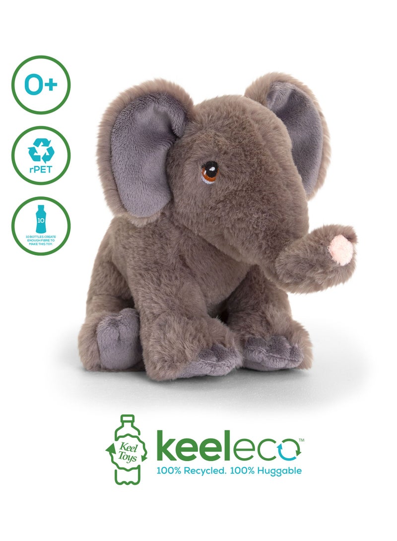 Keel Toys Keeleco Elephant 18cm | Soft Toy | Plush Toy | Gift for Kids and Adults - Image 2