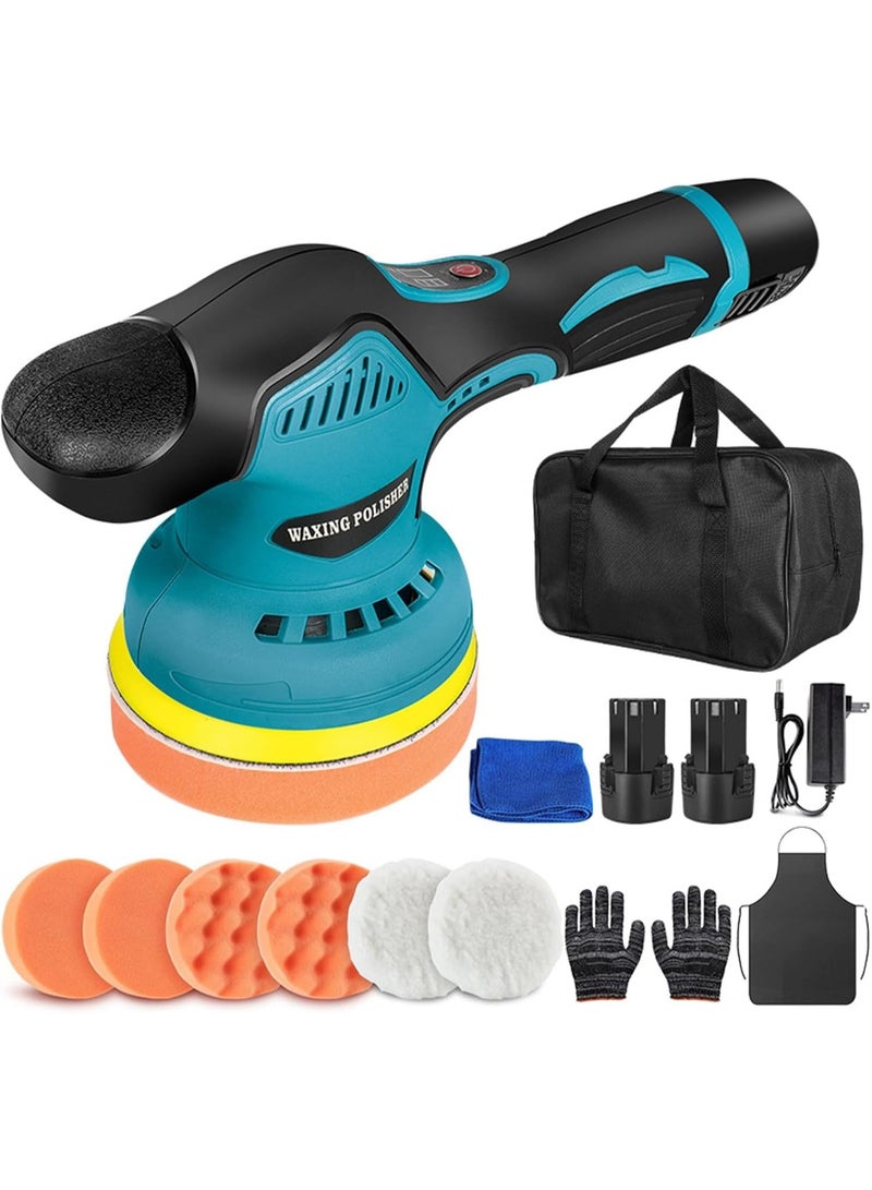 سناجل آلة تلميع متعددة الوظائف لاسلكية 12 فولت، آلة تلميع كهربائية للسيارات بسرعة متغيرة وأداة شمع للأحواض والزجاج والأثاث والمعادن والخشب وإزالة الصدأ، ومزيل صغير قابل لإعادة الشحن - Image 1