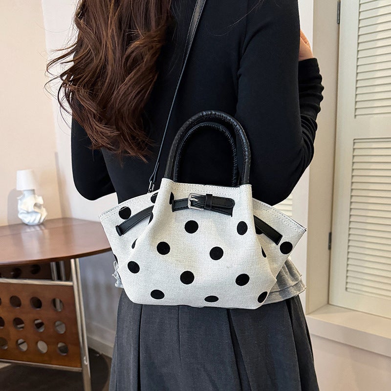 Women's Polka Dot Tote Shoulder Bag - Image 3