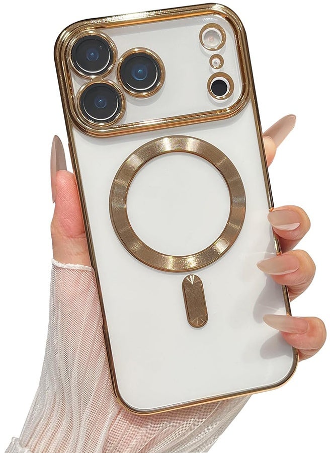 اتش واي حافظة iPhone 17 Pro Max مع MagSafe، مغناطيس قوي، [غطاء رفيع مقاوم للصدمات] واقي كامل لعدسة الكاميرا، حافظة واقية ناعمة مقاومة للخدوش ومقاومة للزبد، (ذهبي شفاف) - Image 1