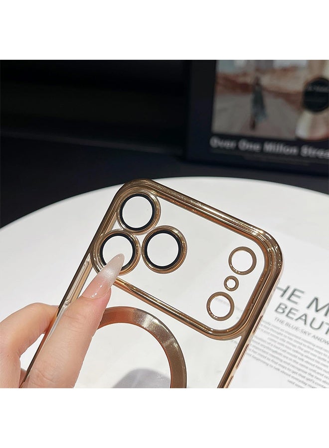 اتش واي حافظة iPhone 17 Pro Max مع MagSafe، مغناطيس قوي، [غطاء رفيع مقاوم للصدمات] واقي كامل لعدسة الكاميرا، حافظة واقية ناعمة مقاومة للخدوش ومقاومة للزبد، (ذهبي شفاف) - Image 3