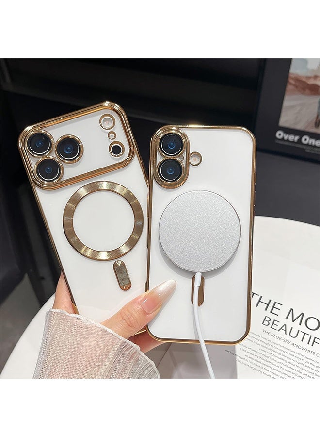 اتش واي حافظة iPhone 17 Pro Max مع MagSafe، مغناطيس قوي، [غطاء رفيع مقاوم للصدمات] واقي كامل لعدسة الكاميرا، حافظة واقية ناعمة مقاومة للخدوش ومقاومة للزبد، (ذهبي شفاف) - Image 2