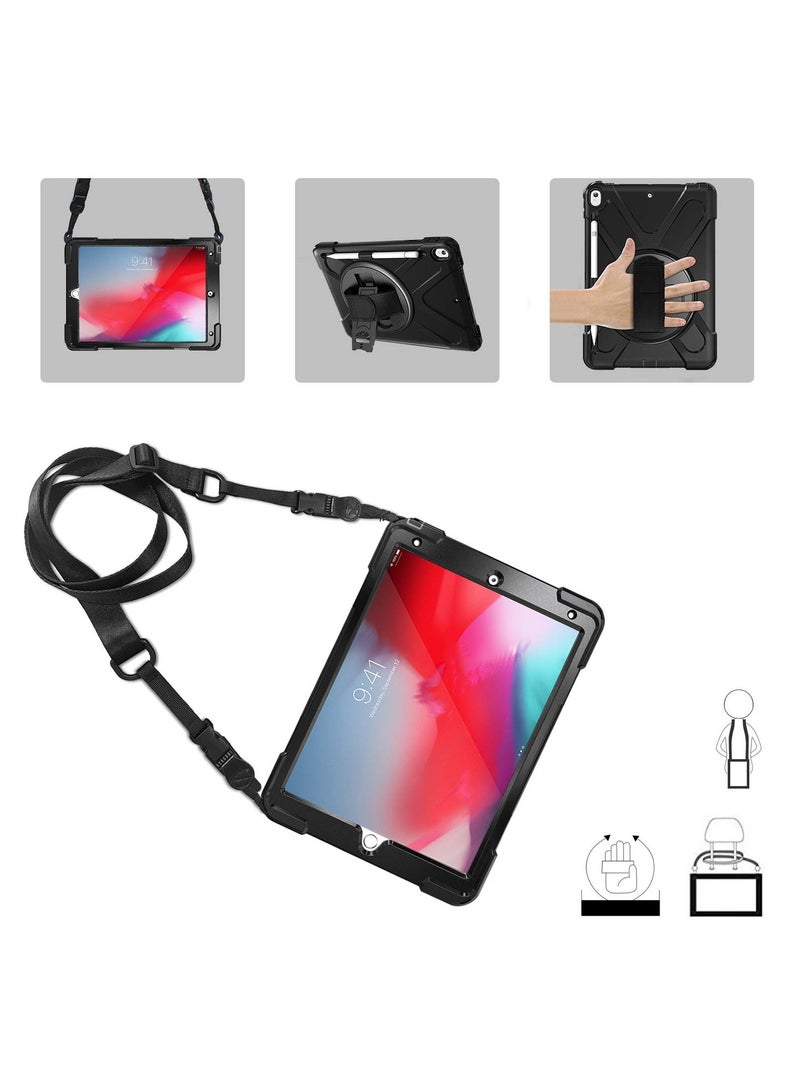Procases Ipad Air 3 10.5 Inch Case 2017 Rugged Heavy Duty Shockproof Protective Cover Case With Rotating Kickstand Black - Image 2