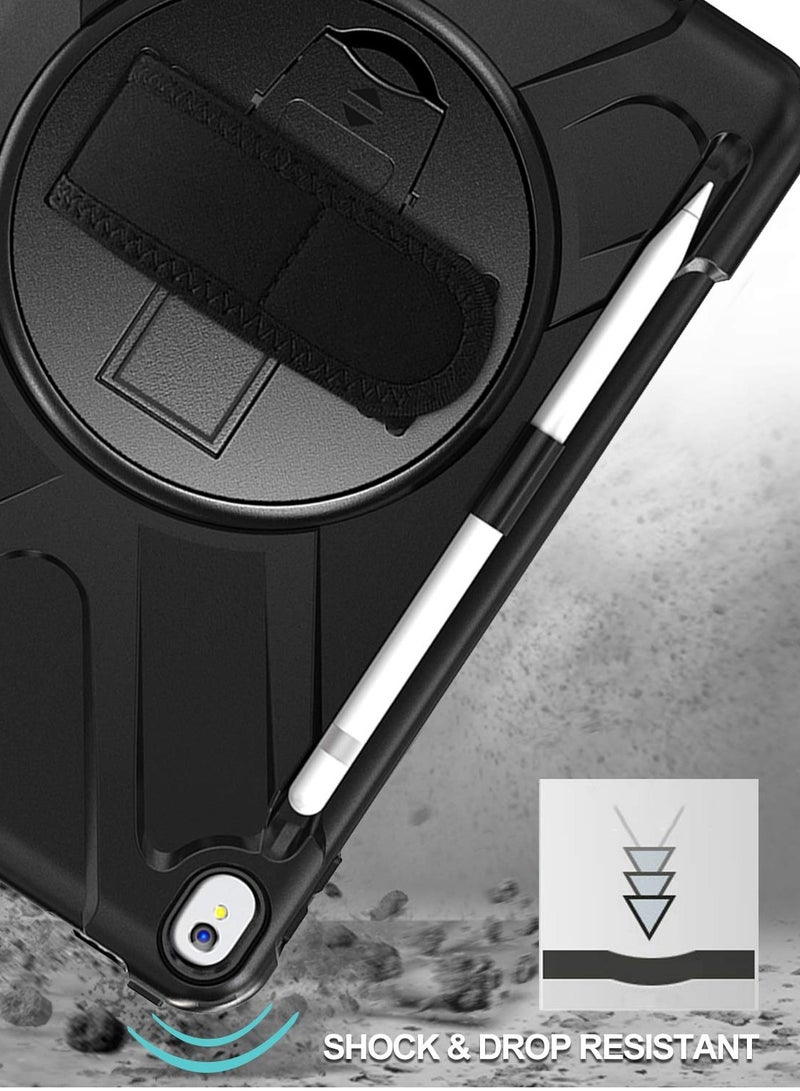 Procases Ipad Air 3 10.5 Inch Case 2017 Rugged Heavy Duty Shockproof Protective Cover Case With Rotating Kickstand Black - Image 5