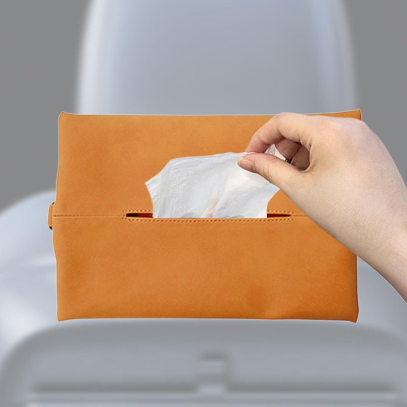 Orange Car Tissue Dispenser Rectangular Napkin Holder for Central Control - Image 5