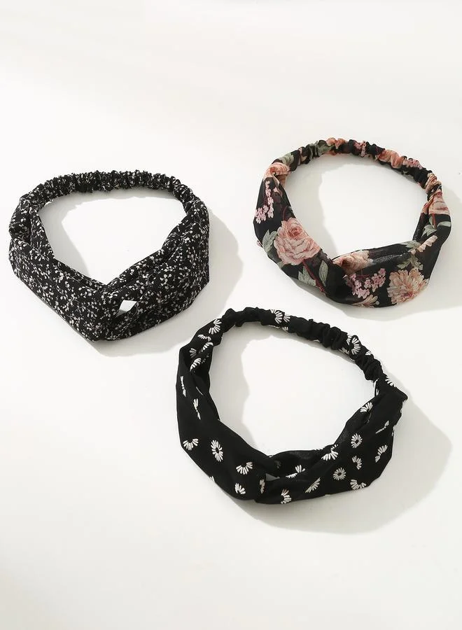 Take Two Set of 3 - Floral Elastic Headband