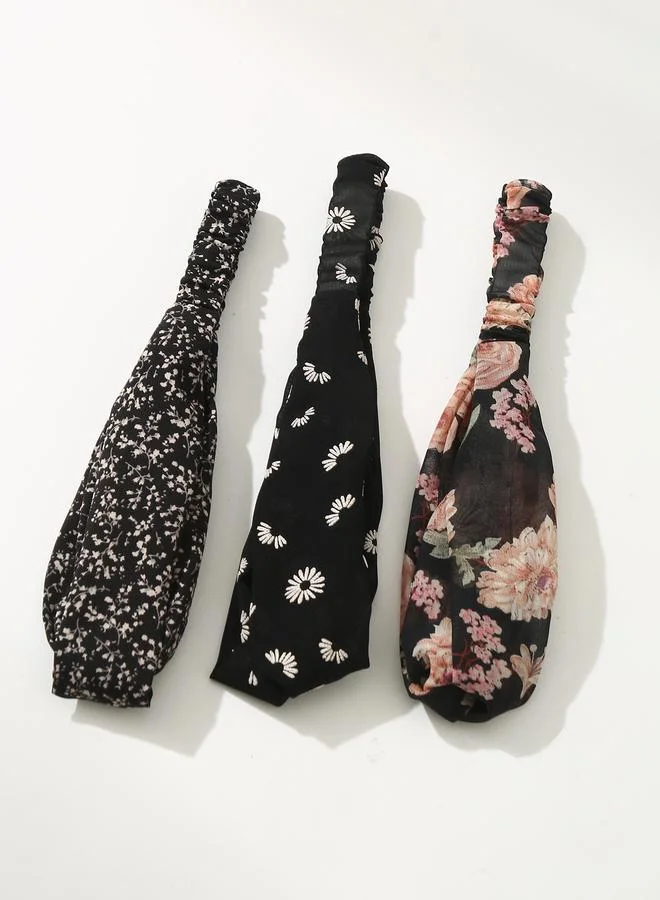 Take Two Set of 3 - Floral Elastic Headband