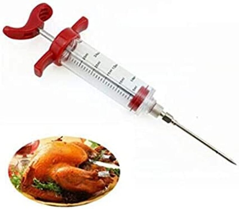 China Generic Cooking Syringe/Meat Syringe, Seasoning Syringe Set, Meat Marinade Syringe Seasoning, Kitchen Cooking Tool Stainless Steel (red) - Image 1
