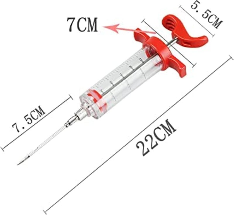 China Generic Cooking Syringe/Meat Syringe, Seasoning Syringe Set, Meat Marinade Syringe Seasoning, Kitchen Cooking Tool Stainless Steel (red) - Image 3