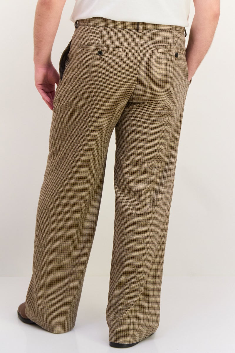 GANT سروال بدلة مطوي بنمط هوندستوث للرجال، مقاس عادي، متعدد الألوان - Image 3