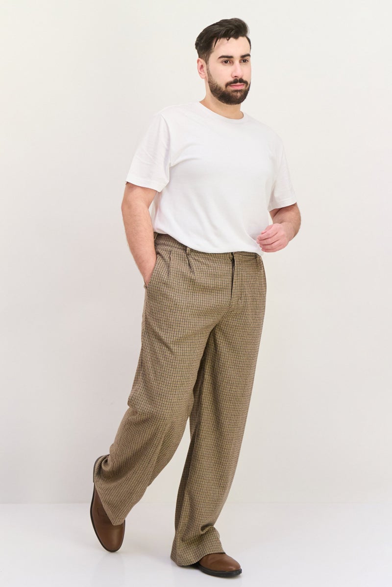 GANT سروال بدلة مطوي بنمط هوندستوث للرجال، مقاس عادي، متعدد الألوان - Image 4