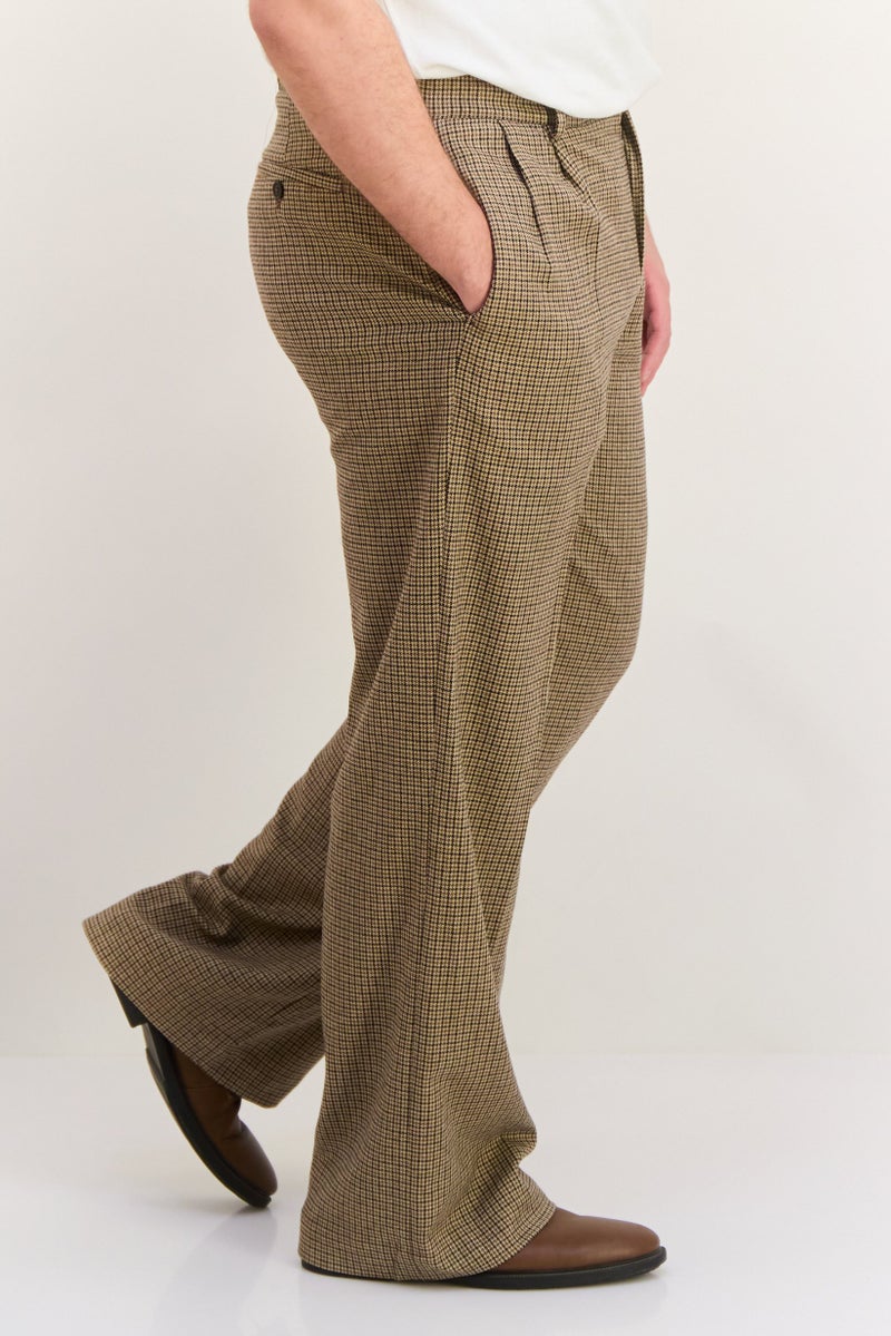 GANT سروال بدلة مطوي بنمط هوندستوث للرجال، مقاس عادي، متعدد الألوان - Image 2