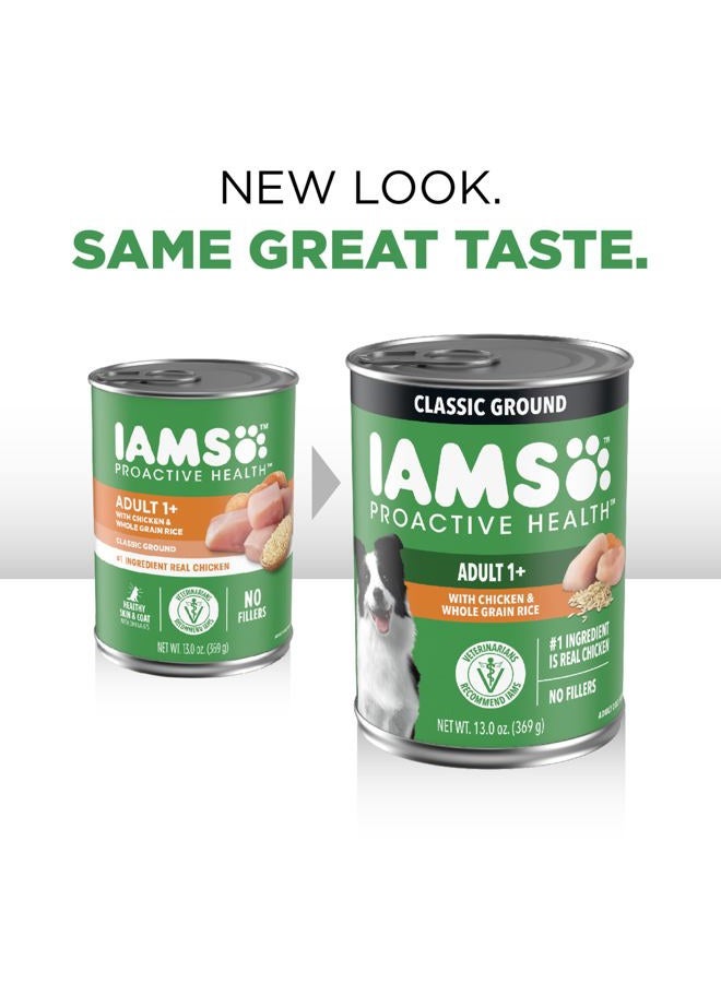 Iams Proactive Health Adult Wet Dog Food Classic Ground with Chicken and Rice, 13 oz. Cans (6 Count, Pack of 1) - Image 2
