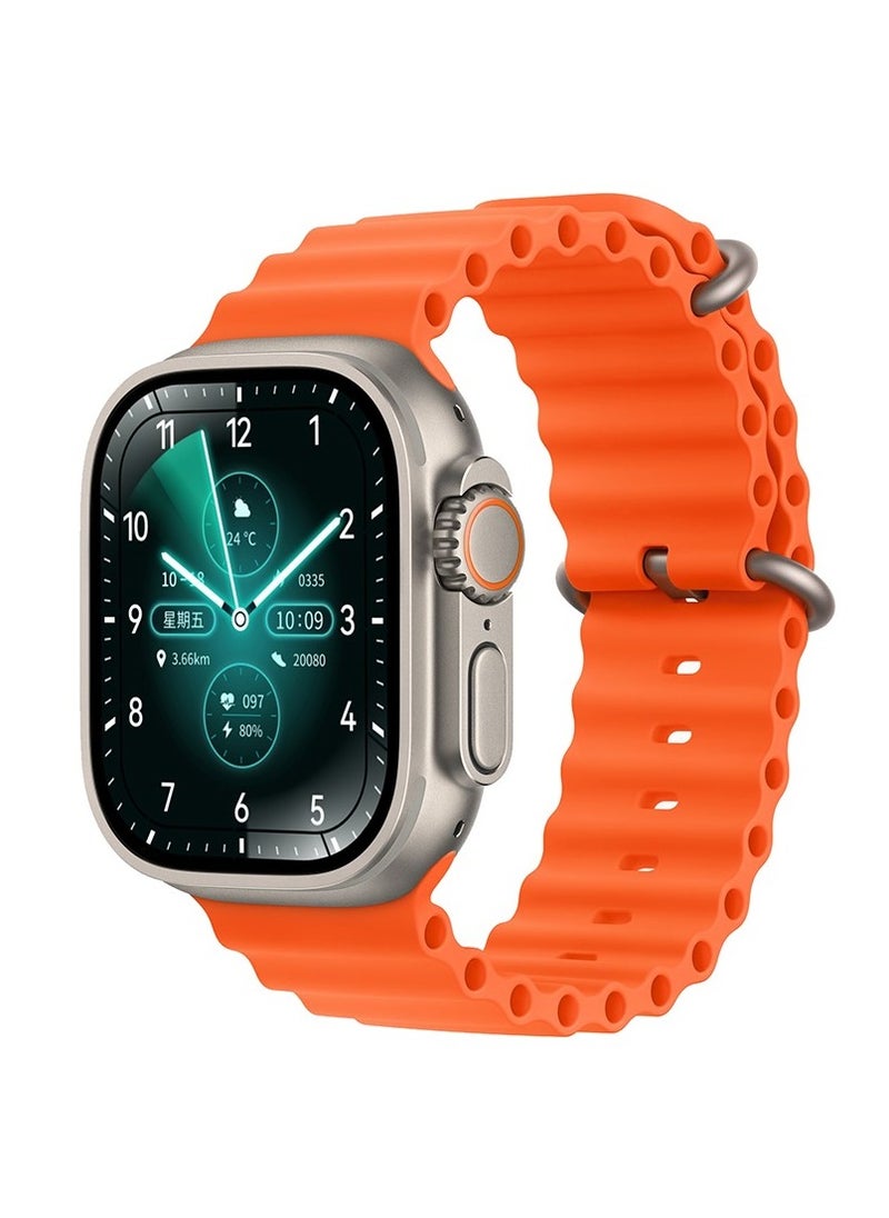 HK - HK9 ULTRA 2 Max Series 9 Wearfit Pro SmartWatch 2.12 Inch Super Amoled - Open AI Chat GPT GPS NFC Bluetooth V5 Call Wireless Charger 49mm (Orange) - Image 1