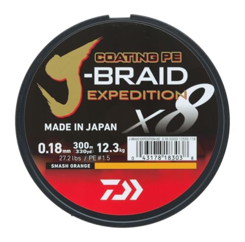DAIWA JBraid Expedition X8E 020mm 160kg353lbs 330yds Smash Orange Braided Fishing Line - Image 3