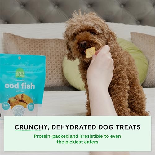 Open Farm Dehydrated Dog Treats High Protein Low Carbohydrate Dog Snacks Crunchy Texture Single Ingredient WildCaught Cod Fish Recipe 2oz Pouch - Image 3
