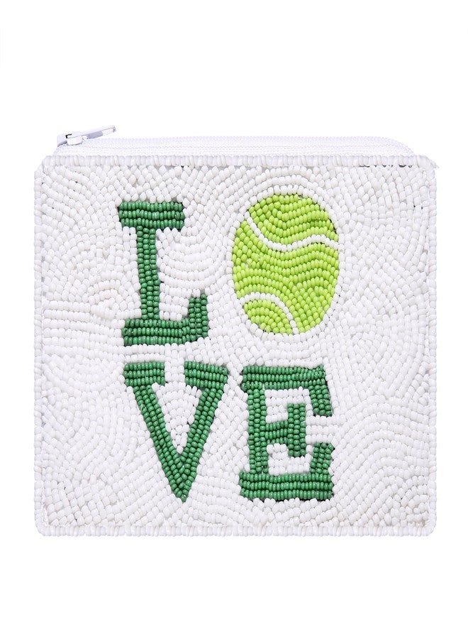 ARATLENCH Beaded Coin Purse Jellyfish Tennis Seed Beaded Small Zipper Pouch Wallet Game Day Sports Birthday Gift (tennis beaded coin purse) - Image 5