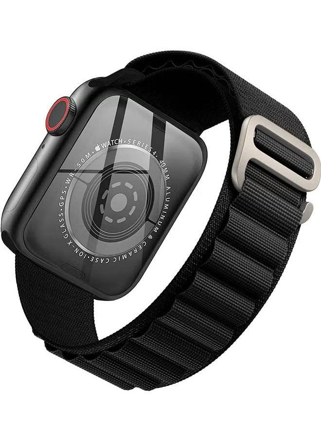 vesus - Alpine Loop Nylon Bands Compatible with Apple Watch Band 42mm 44mm 45mm 49mm Women Mens, Adjustable Sport with Metal G-Hook Braided Strap - Image 1