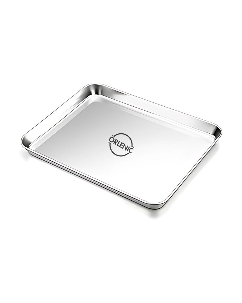 ORLENIC Large Stainless Steel Baking Sheet 16x12x1 Inch – Heavy Duty Cookie & Roasting Pan Tray, Non-Toxic Oven Baking Sheet, Mirror Finish, Dishwasher Safe, Deep Rim Rectangle Sheet Pan for Cooking & Baking - Image 1