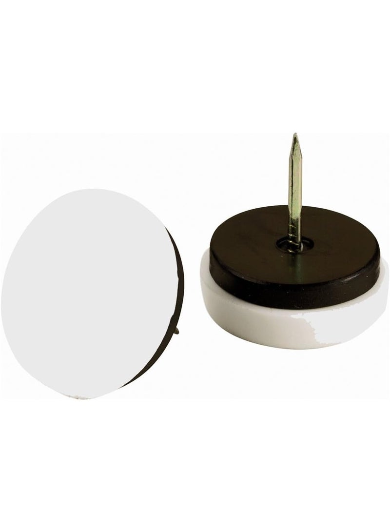 Shepherd Hardware 9447 7/8-Inch Nail On Cushioned Furniture Glides, Plastic Base, 4-Pack,White
