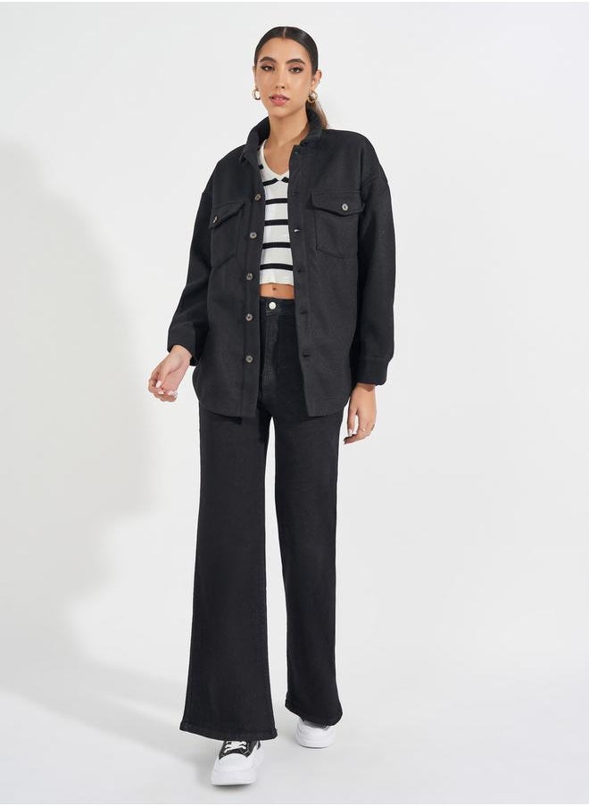 Styli - Oversized Longline Wool Like Shacket - Image 1