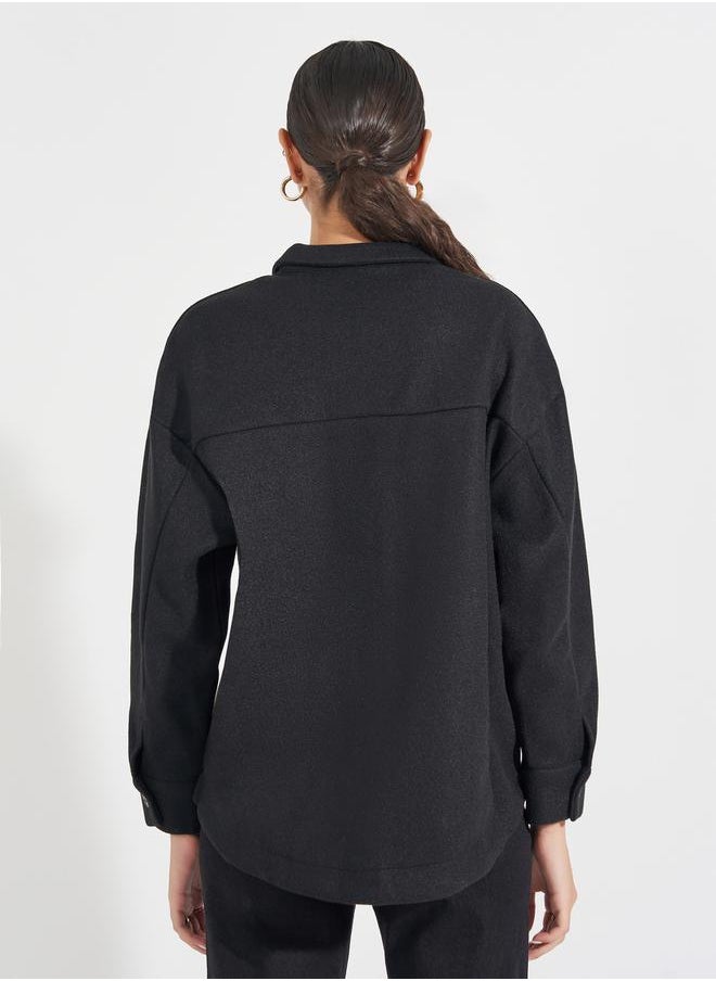 Styli - Oversized Longline Wool Like Shacket - Image 1