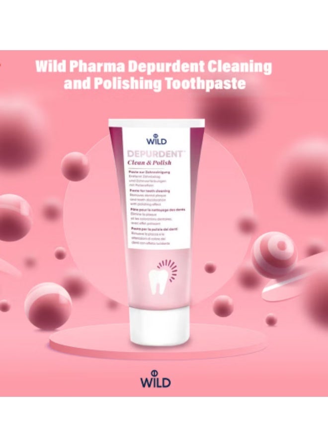 WILD معجون أسنان للتنظيف والتلميع، تنظيف عميق لإزالة بقع الشاي من الأسنان، تأثير إزالة البقع والتلميع - 75 مل - Image 1
