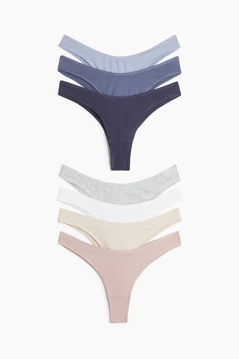 اتش اند ام سروال قطني بقصّة برازيلية -عبوة من 7 قطع