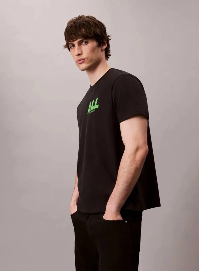 Calvin Klein Jeans Black All Graphic Relaxed T-Shirt for Men | Best Price UAE