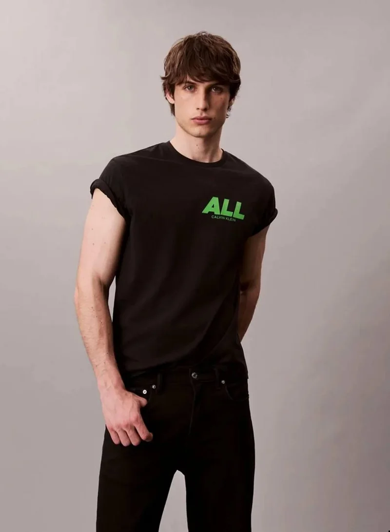 Calvin Klein Jeans Black All Graphic Relaxed T-Shirt for Men | Best Price UAE