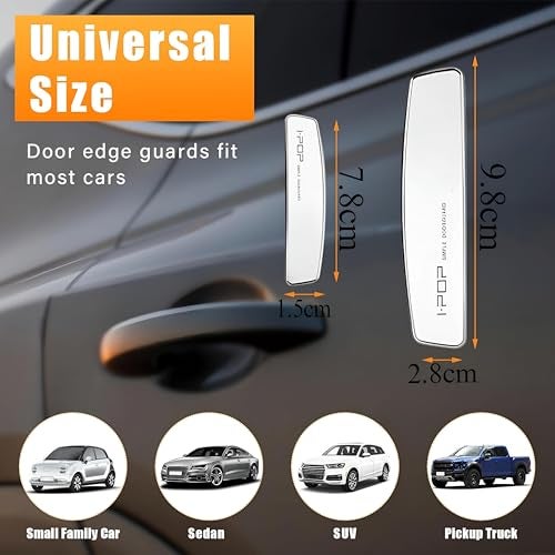 SARTE Universal Anti Scratch Car Door Edge Guard Bumper Scratch Protector Compatible with All Cars White Colour (Set of 4) - Image 3