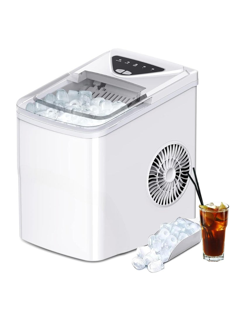 Generic Ice Maker, 9 Cubes Ready in 6 Mins, 26lbs in 24Hrs, Self-Cleaning Ice Machine with Ice Scoop and Basket, 2 Sizes of Bullet Ice for Home Kitchen Office Bar Party, Black  - Image 1