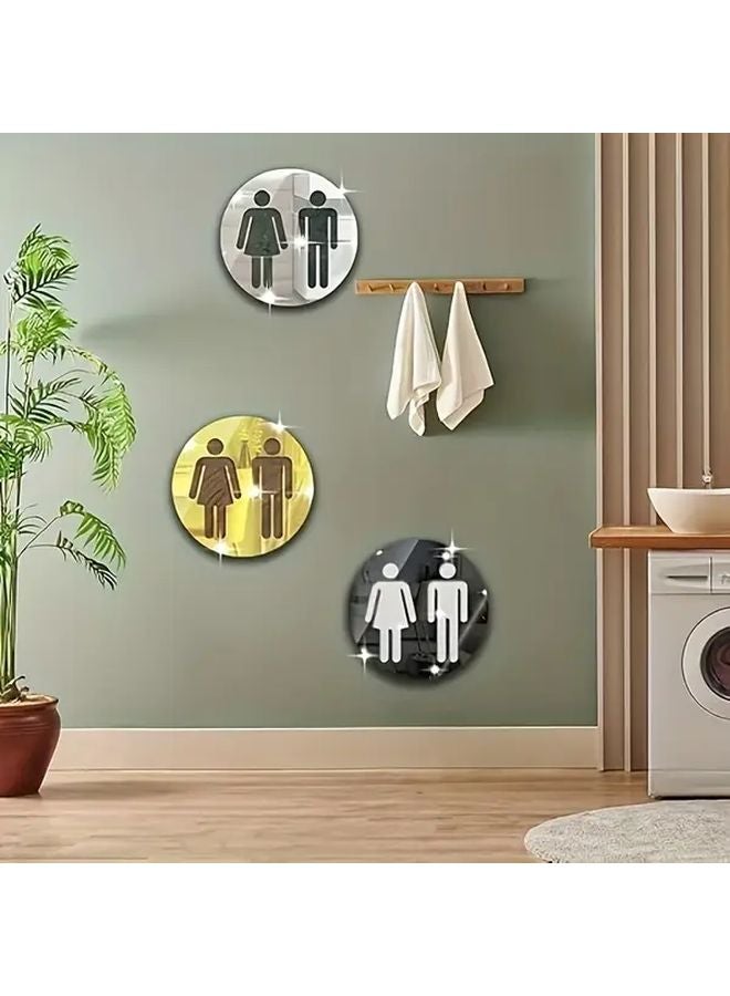 Self Adhesive Removable Round Bathroom Mirror Sticker Silvery WSJ 01 - Image 2