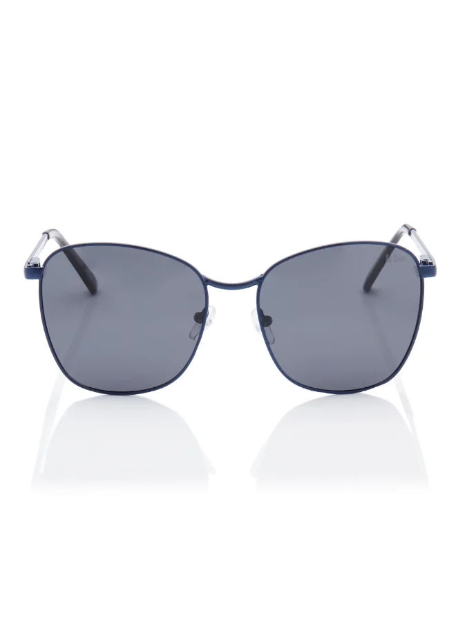 Lee Cooper Polarized Sunglasses Dark Blue Frame Grey Mirror Lens 55mm  - LC1207C03