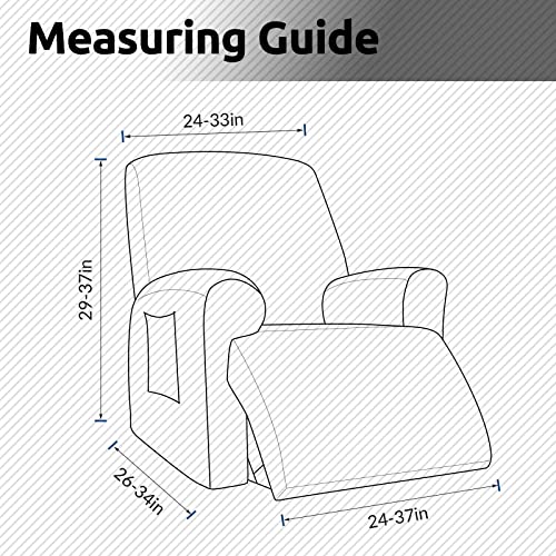 KEKUOU Recliner Chair Covers Lazy Boy Recliner Covers Stretch Couch Cover Slipcovers 1 Piece Furniture Protector with Elastic Bottom for Dog,Kids.(Recliner, Greyish Green) - Image 4