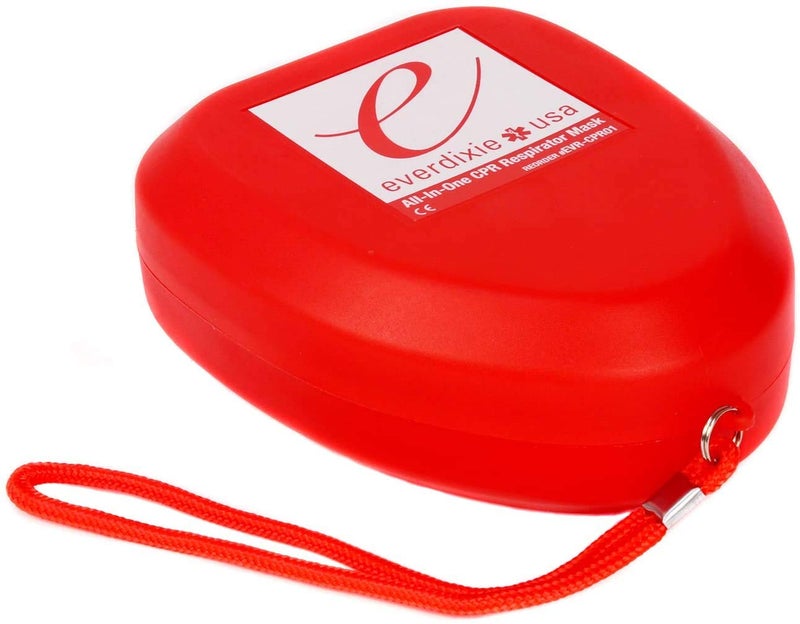 Ever Ready First Aid قناع إنعاش CPR للبالغين والأطفال مع حقيبة صلبة وحزام معصم وقفازات ومناديل 5 عبوات - Image 3