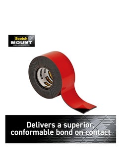 Scotch  Scotch mount double sided tape heavy duty black extreme mounting tape 1 roll adhesive tape 1 in x 400 in wall tape  - Image 2
