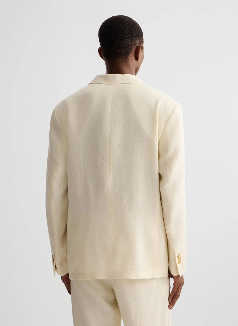 ليو جو 100% Linen Double-Breasted Jacket