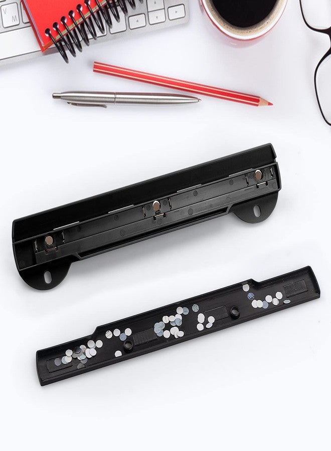 Eagle 3 Hole Punch, Portable Ring Binder 3 Hole Punch, Paper Puncher with Integrated Ruler, 5 Sheets Capacity, for Ring Binders, Office and School Supplies (Black) - Image 5