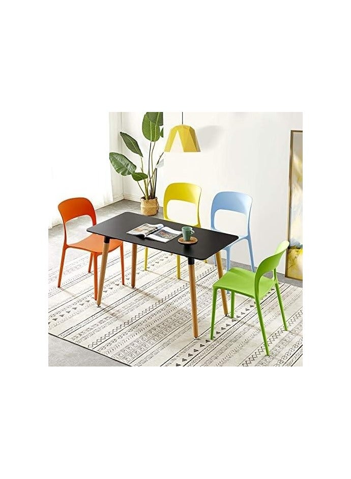 MAPLE HOME DECORATION Maple Home Dining Chairs Plastic Stacking Modern Molded Side Chair  Kitchen and Dining Room Chair Indoor Outdoor  - Image 4