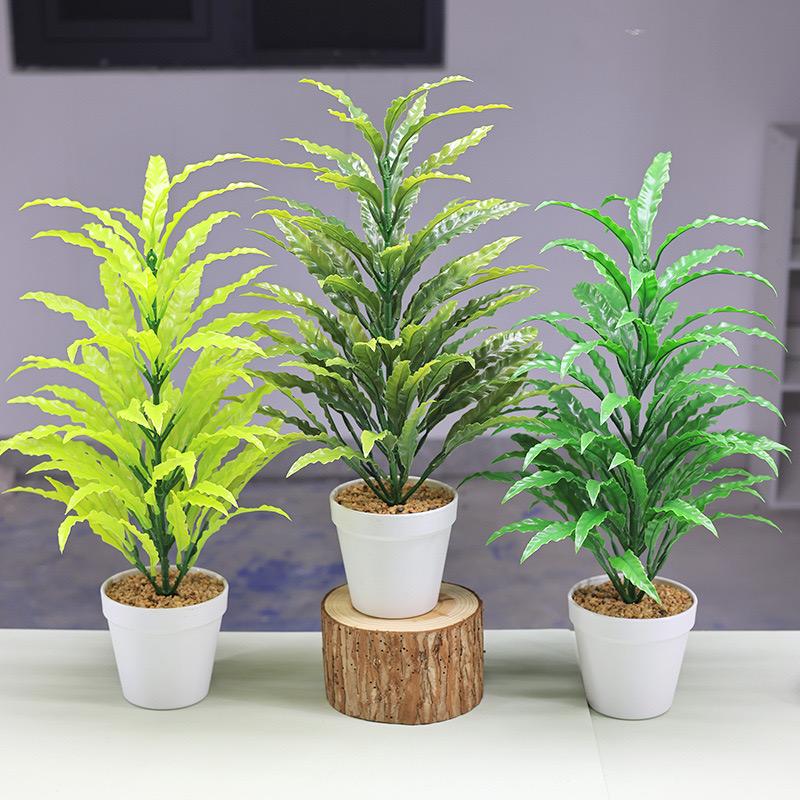 Plant Pine And Cypress Floor-Standing Potted Plant Ornaments Indoor Living Room Shopping Mall Fake Leaves Bionic Green Planting Christmas Pine - Image 3