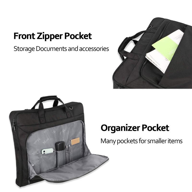 MATEIN Garment Bag for Travel, Large Carry on Garment Bags with Strap for Business, Waterproof Hanging Suit Luggage Bag for Men Women, Wrinkle Free Suitcase Cover for Shirts Dresses Coats, Black - Image 3