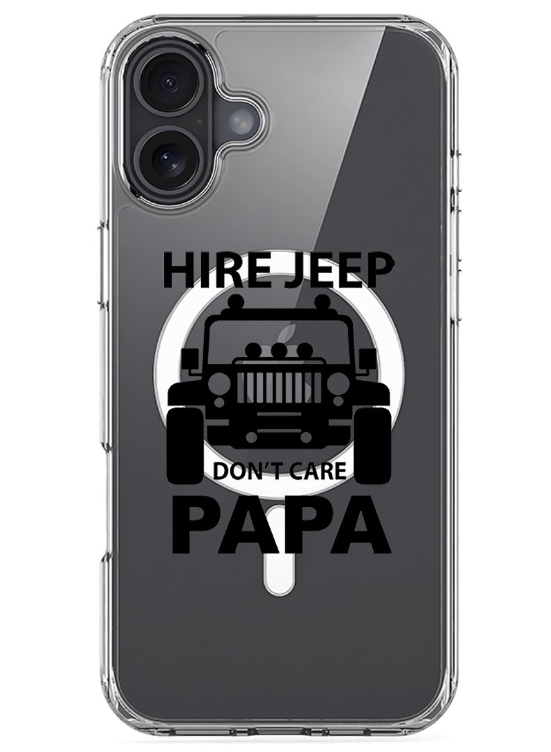 Theodor Magnetic Case for Apple iPhone 17 Compatible with MagSafe Wireless Charging, Shockproof Phone Bumper Cover - Hire jeep dont care papa - black - Image 1