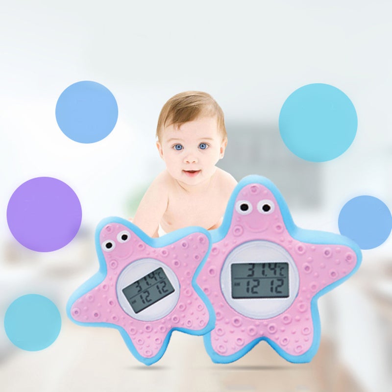 Baby Water Thermometer Starfish Clock Timing 3 Color Light Floating Water Thermometer for Home Bathroom - Image 5