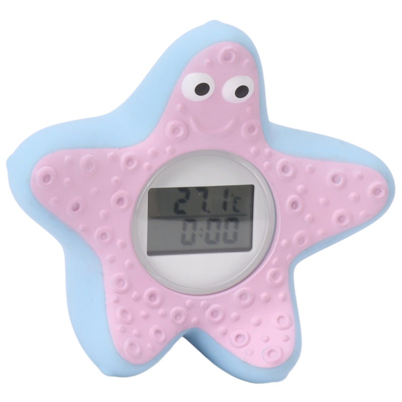 Baby Water Thermometer Starfish Clock Timing 3 Color Light Floating Water Thermometer for Home Bathroom - Image 2