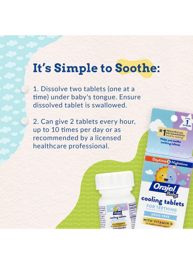 Orajel أقراص أورا جيل للأطفال لتخفيف آلام التسنين مع فيتامين د، 100 قرص سريع الذوبان، أبيض - Image 4