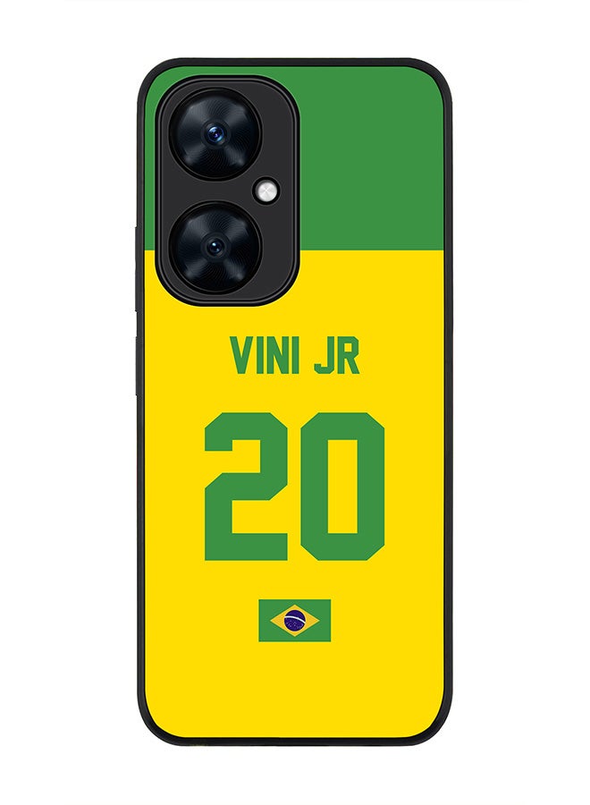 Stylizedd Rugged Black Edge case for Huawei nova 11i , Slim fit Soft Flexible Rubber Edges Anti Drop Cover - Football Team - Brazil, Player Name - Vini Jr - Image 1