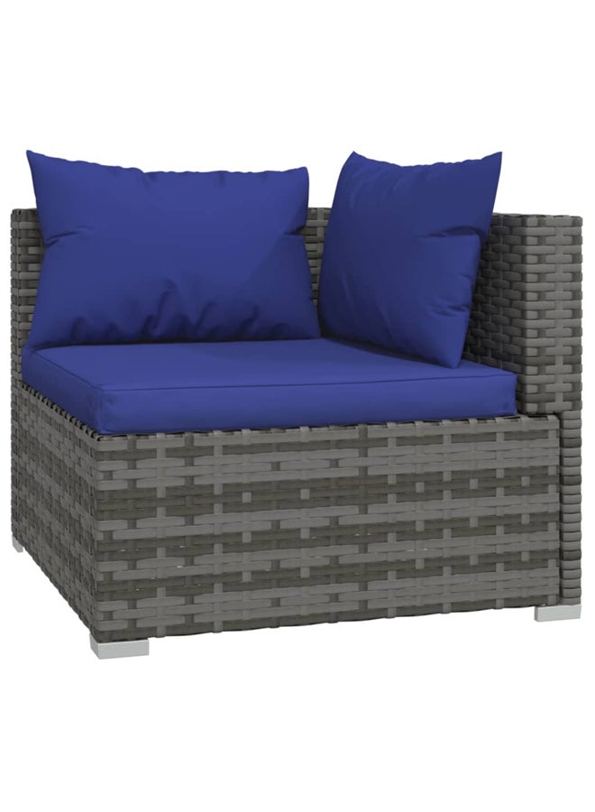 vidaxl 5 Piece Garden Lounge Set with Cushions Poly Rattan Grey 3101630 - Image 4